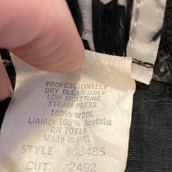 Vintage Black 100% Wool A Line Skirt - Picture 5 of 6